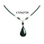 Hematite Stone Beads Drop Charm Choker Collar Pendant Necklace